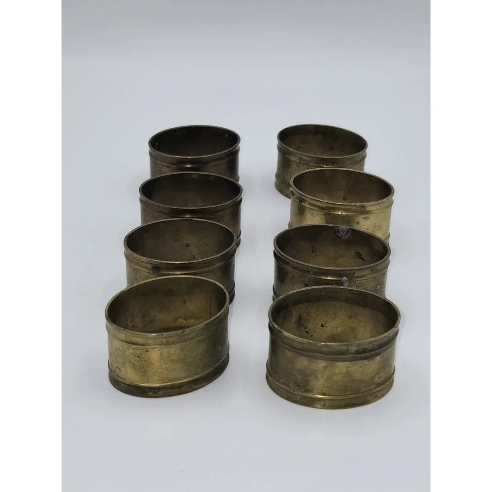 Vintage Brass Napkin Rings Set of 8 Minimalist‎ Mid Century Table Decor